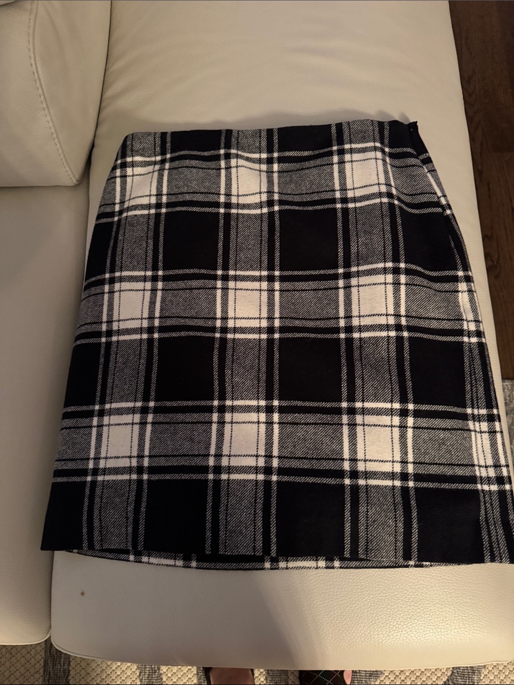 Talbots Black and White Plaid Mini Skirt